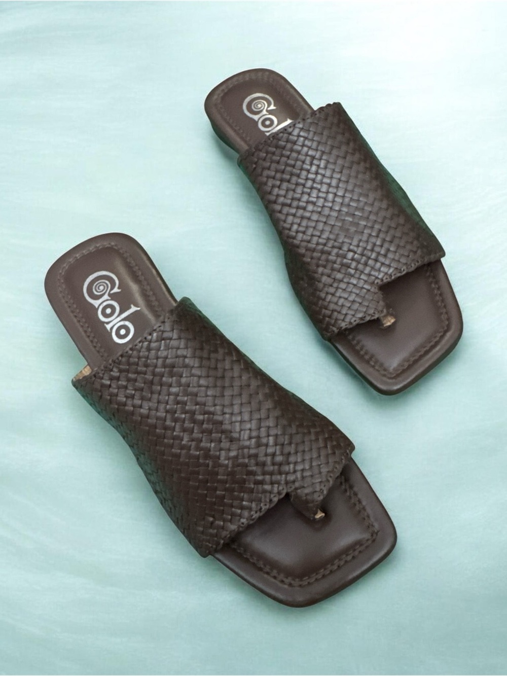 Golo Woven Brown Slide Sandals